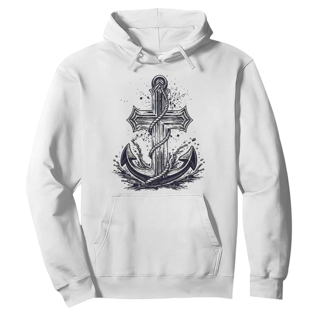 Faith Family Fishing Jesus Cross Anchor Hoodie Funny Christian Fisherman TS12 White Print Your Wear