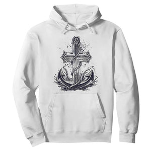 Faith Family Fishing Jesus Cross Anchor Hoodie Funny Christian Fisherman TS12 White Print Your Wear