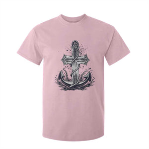 Faith Family Fishing Jesus Cross Anchor T Shirt For Kid Funny Christian Fisherman TS12 Light Pink Print Your Wear