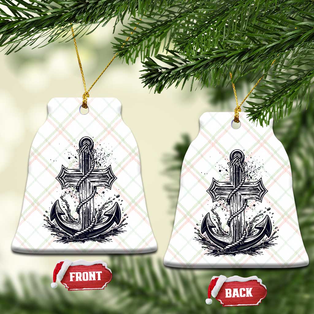 Faith Family Fishing Jesus Cross Anchor Ceramic Ornament Funny Christian Fisherman TS12 Print Your Wear
