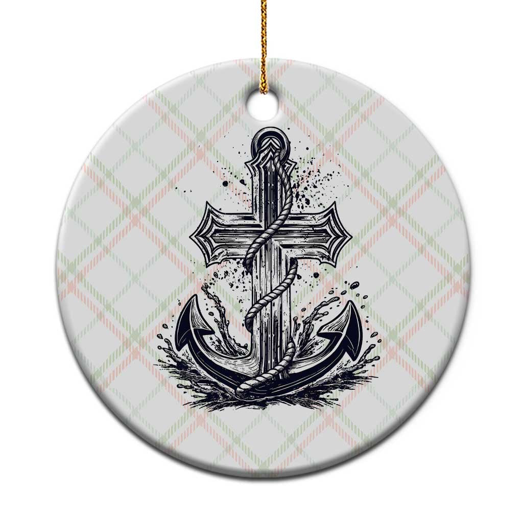 Faith Family Fishing Jesus Cross Anchor Ceramic Ornament Funny Christian Fisherman TS12 1pc Christmas Plaid Print Your Wear