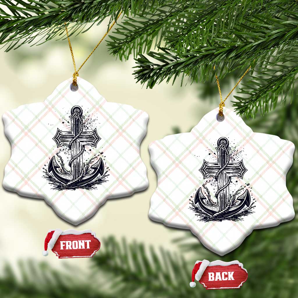 Faith Family Fishing Jesus Cross Anchor Ceramic Ornament Funny Christian Fisherman TS12 Print Your Wear