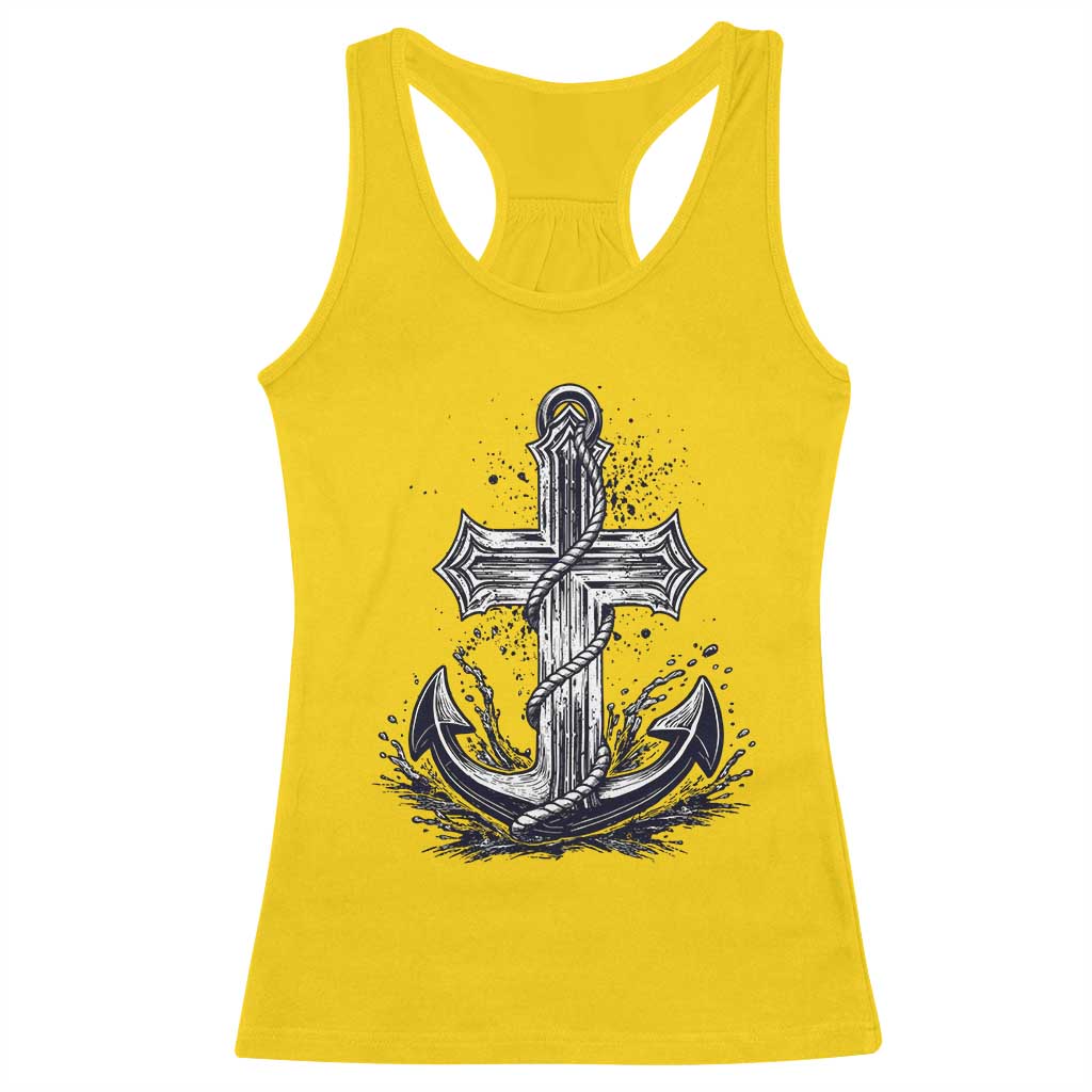 Faith Family Fishing Jesus Cross Anchor Racerback Tank Top Funny Christian Fisherman TS12 Daisy Print Your Wear