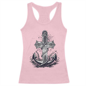 Faith Family Fishing Jesus Cross Anchor Racerback Tank Top Funny Christian Fisherman TS12 Light Pink Print Your Wear