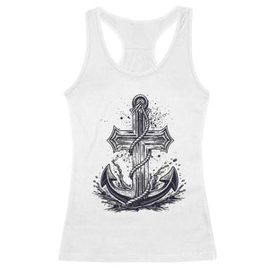 Faith Family Fishing Jesus Cross Anchor Racerback Tank Top Funny Christian Fisherman TS12 White Print Your Wear