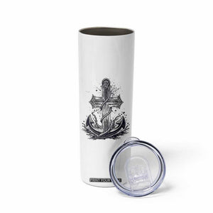 Faith Family Fishing Jesus Cross Anchor Skinny Tumbler Funny Christian Fisherman TS12 Print Your Wear