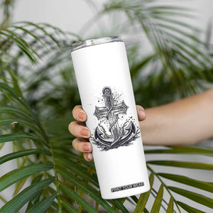 Faith Family Fishing Jesus Cross Anchor Skinny Tumbler Funny Christian Fisherman TS12 Print Your Wear