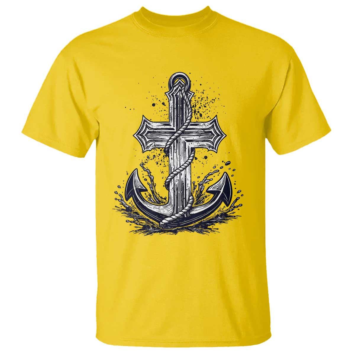 Faith Family Fishing Jesus Cross Anchor T Shirt Funny Christian Fisherman TS12 Daisy Print Your Wear