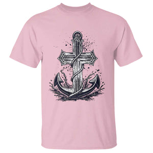 Faith Family Fishing Jesus Cross Anchor T Shirt Funny Christian Fisherman TS12 Light Pink Print Your Wear