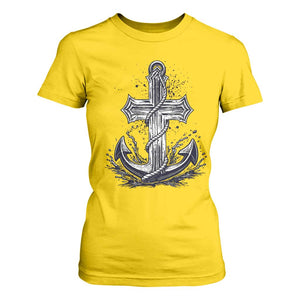 Faith Family Fishing Jesus Cross Anchor T Shirt For Women Funny Christian Fisherman TS12 Daisy Print Your Wear