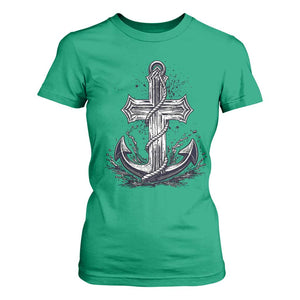 Faith Family Fishing Jesus Cross Anchor T Shirt For Women Funny Christian Fisherman TS12 Irish Green Print Your Wear