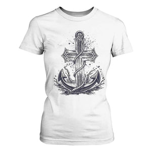 Faith Family Fishing Jesus Cross Anchor T Shirt For Women Funny Christian Fisherman TS12 White Print Your Wear