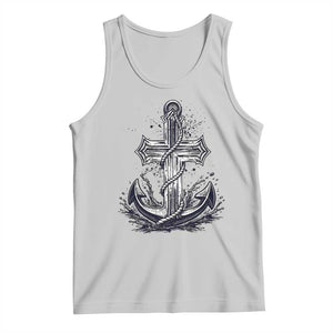 Faith Family Fishing Jesus Cross Anchor Tank Top Funny Christian Fisherman TS12 Ash Print Your Wear