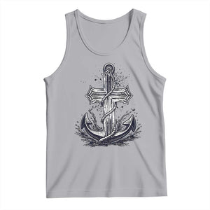 Faith Family Fishing Jesus Cross Anchor Tank Top Funny Christian Fisherman TS12 Athletic Heather Print Your Wear