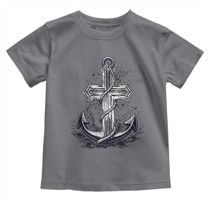Faith Family Fishing Jesus Cross Anchor Toddler T Shirt Funny Christian Fisherman TS12 Charcoal Print Your Wear