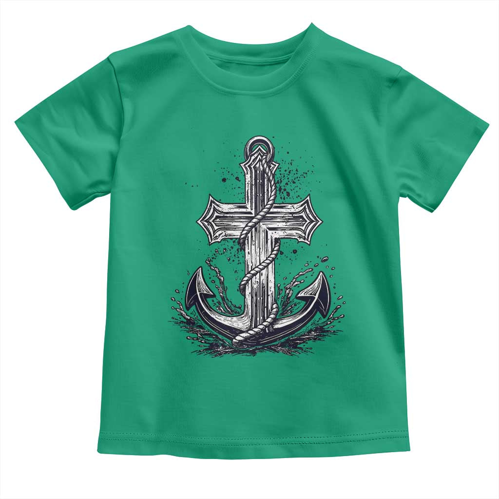 Faith Family Fishing Jesus Cross Anchor Toddler T Shirt Funny Christian Fisherman TS12 Irish Green Print Your Wear