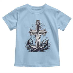 Faith Family Fishing Jesus Cross Anchor Toddler T Shirt Funny Christian Fisherman TS12 Light Blue Print Your Wear