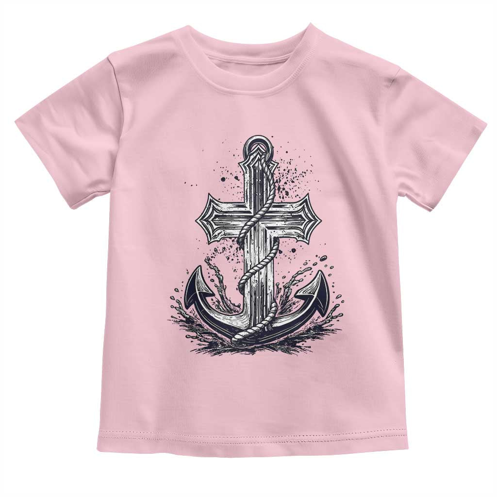Faith Family Fishing Jesus Cross Anchor Toddler T Shirt Funny Christian Fisherman TS12 Light Pink Print Your Wear
