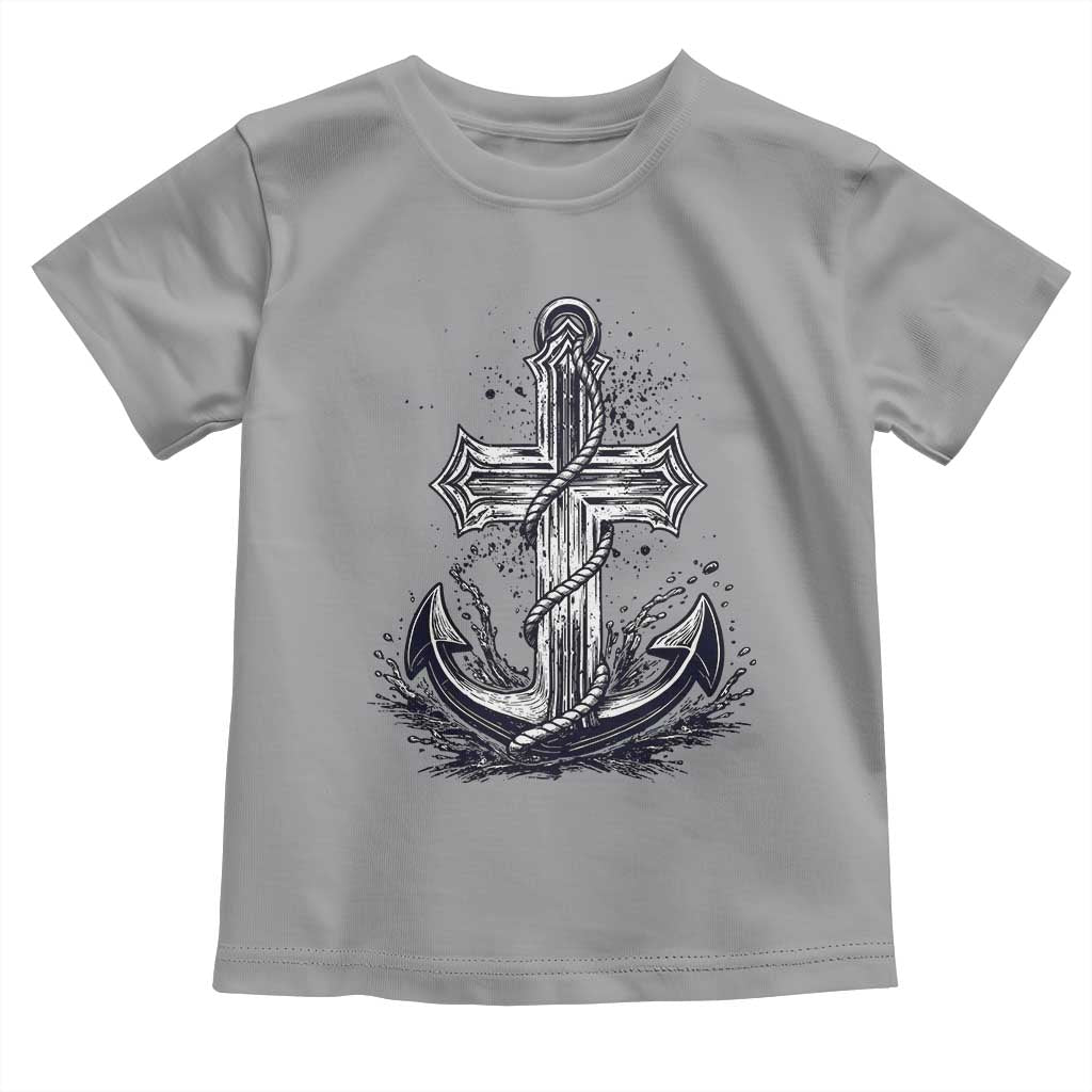 Faith Family Fishing Jesus Cross Anchor Toddler T Shirt Funny Christian Fisherman TS12 Sport Gray Print Your Wear