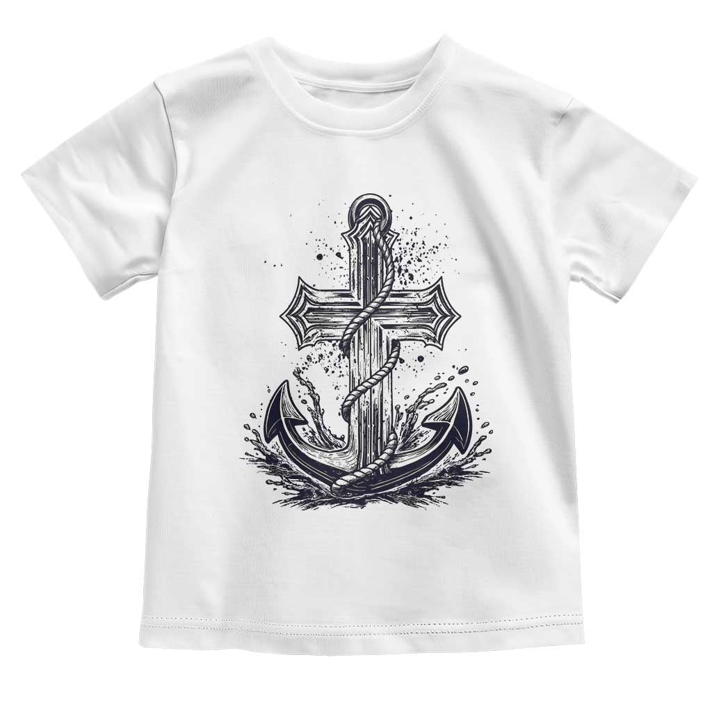Faith Family Fishing Jesus Cross Anchor Toddler T Shirt Funny Christian Fisherman TS12 White Print Your Wear