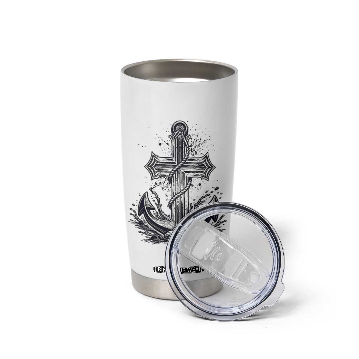 Faith Family Fishing Jesus Cross Anchor Tumbler Cup Funny Christian Fisherman TS12 Print Your Wear