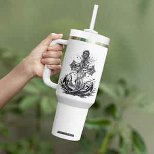 Faith Family Fishing Jesus Cross Anchor Tumbler With Handle Funny Christian Fisherman TS12 Print Your Wear