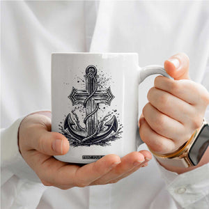 Faith Family Fishing Jesus Cross Anchor Coffee Mug Funny Christian Fisherman TS12 Print Your Wear