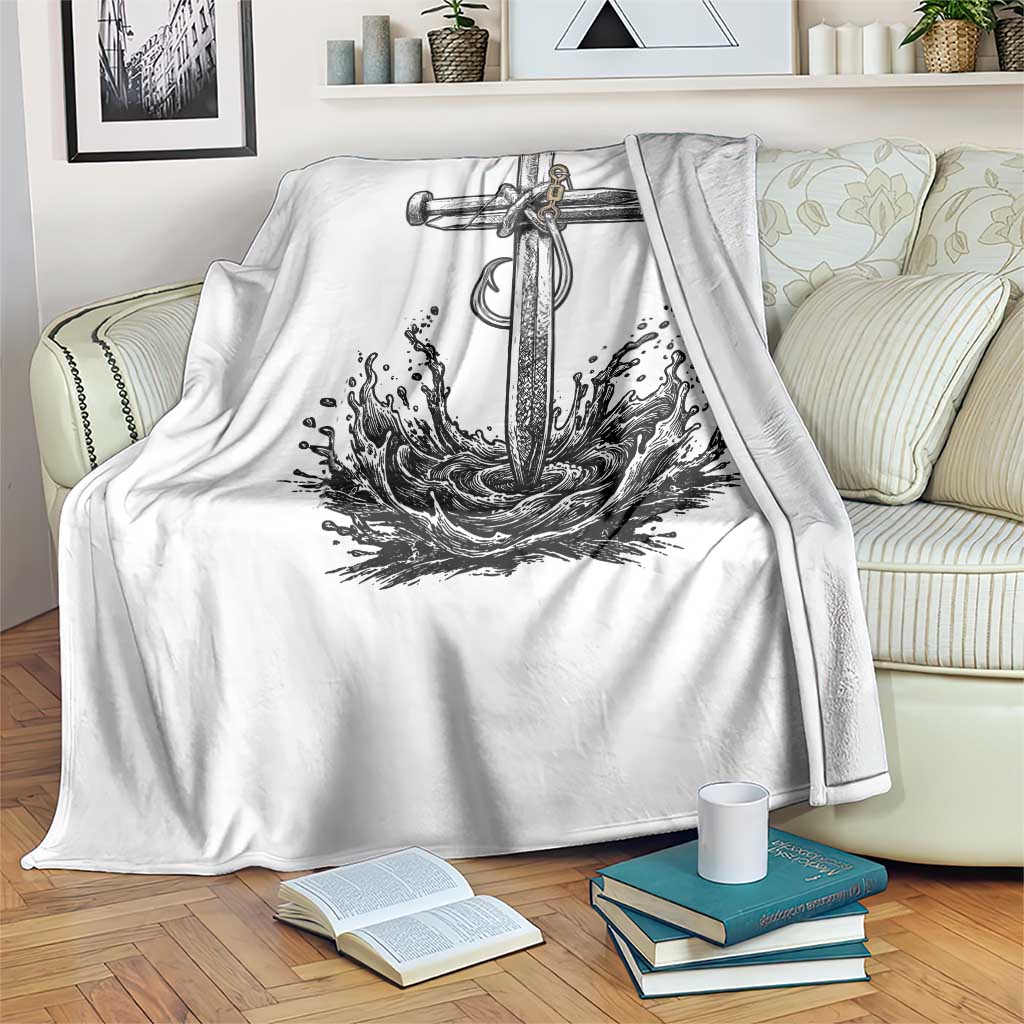 Faith Family Fishing Throw Blanket Christian Jesus Cross Fathers Day Gift