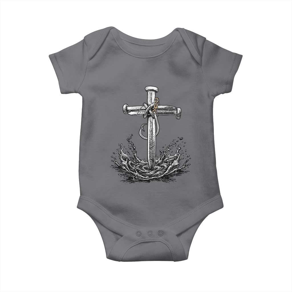 Faith Family Fishing Baby Onesie Christian Jesus Cross Fathers Day Gift TS12 Charcoal Print Your Wear