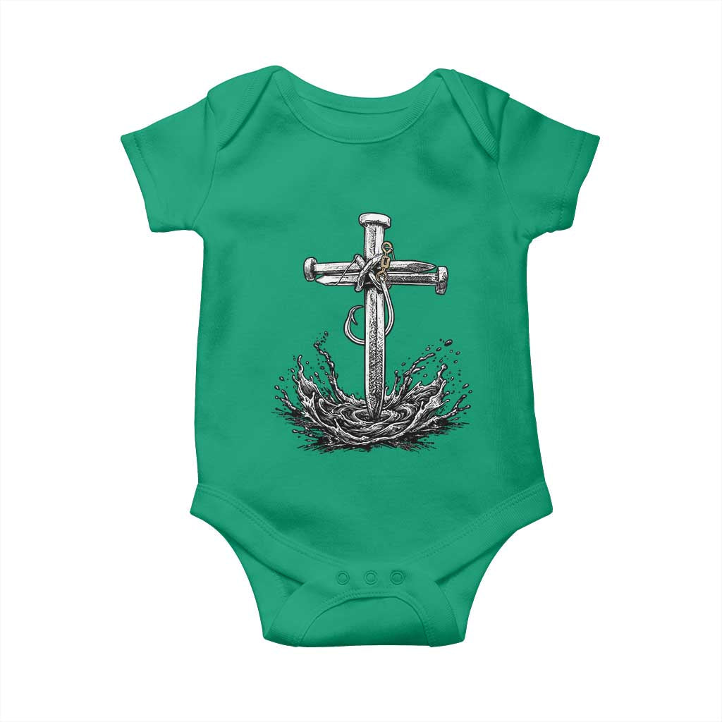 Faith Family Fishing Baby Onesie Christian Jesus Cross Fathers Day Gift TS12 Irish Green Print Your Wear