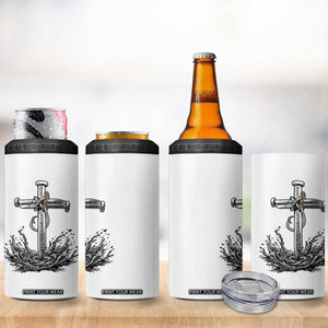 Faith Family Fishing 4 in 1 Can Cooler Tumbler Christian Jesus Cross Fathers Day Gift TS12 Print Your Wear