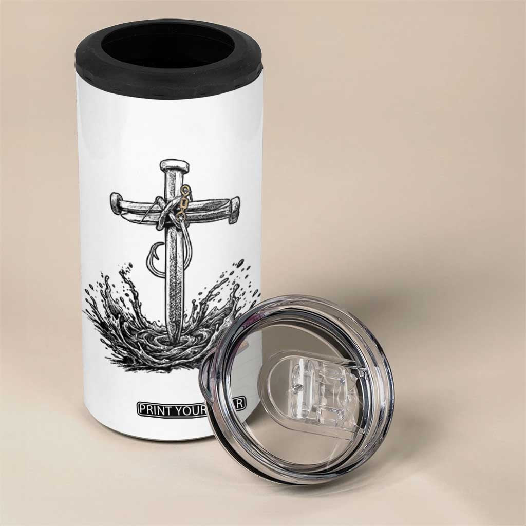 Faith Family Fishing 4 in 1 Can Cooler Tumbler Christian Jesus Cross Fathers Day Gift TS12 Print Your Wear