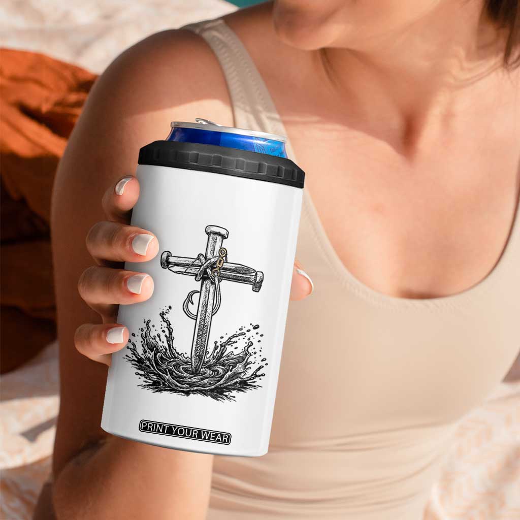 Faith Family Fishing 4 in 1 Can Cooler Tumbler Christian Jesus Cross Fathers Day Gift TS12 Print Your Wear
