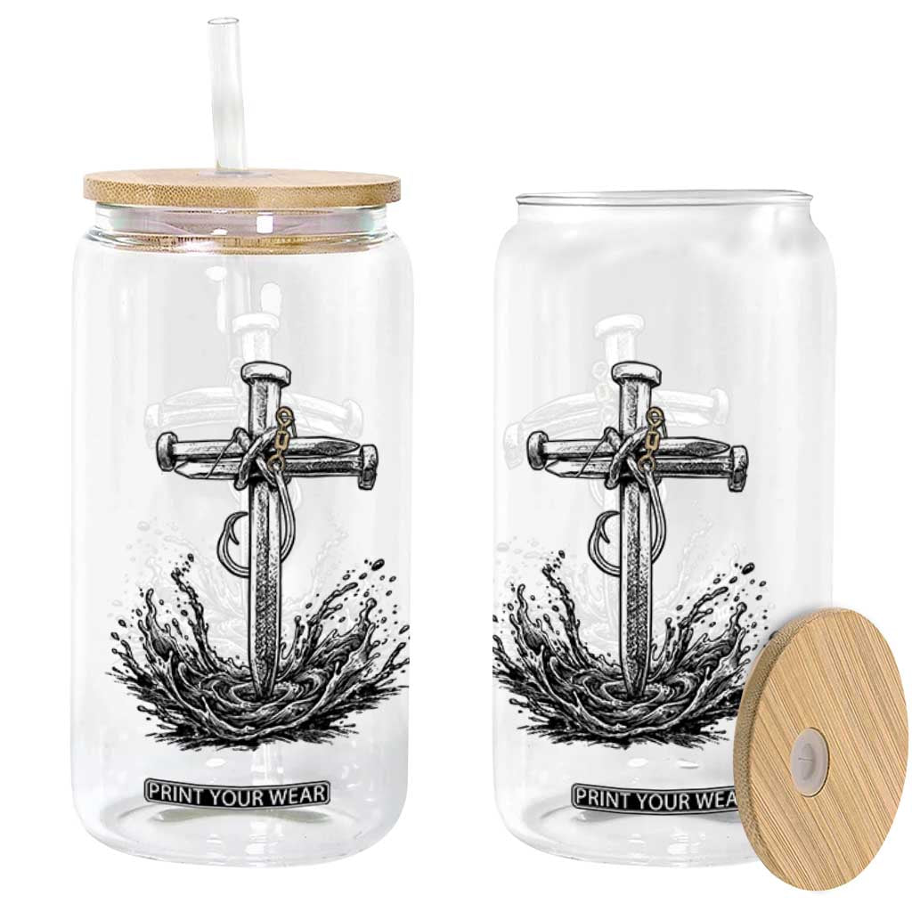 Faith Family Fishing Glass Can Christian Jesus Cross Fathers Day Gift TS12 Print Your Wear