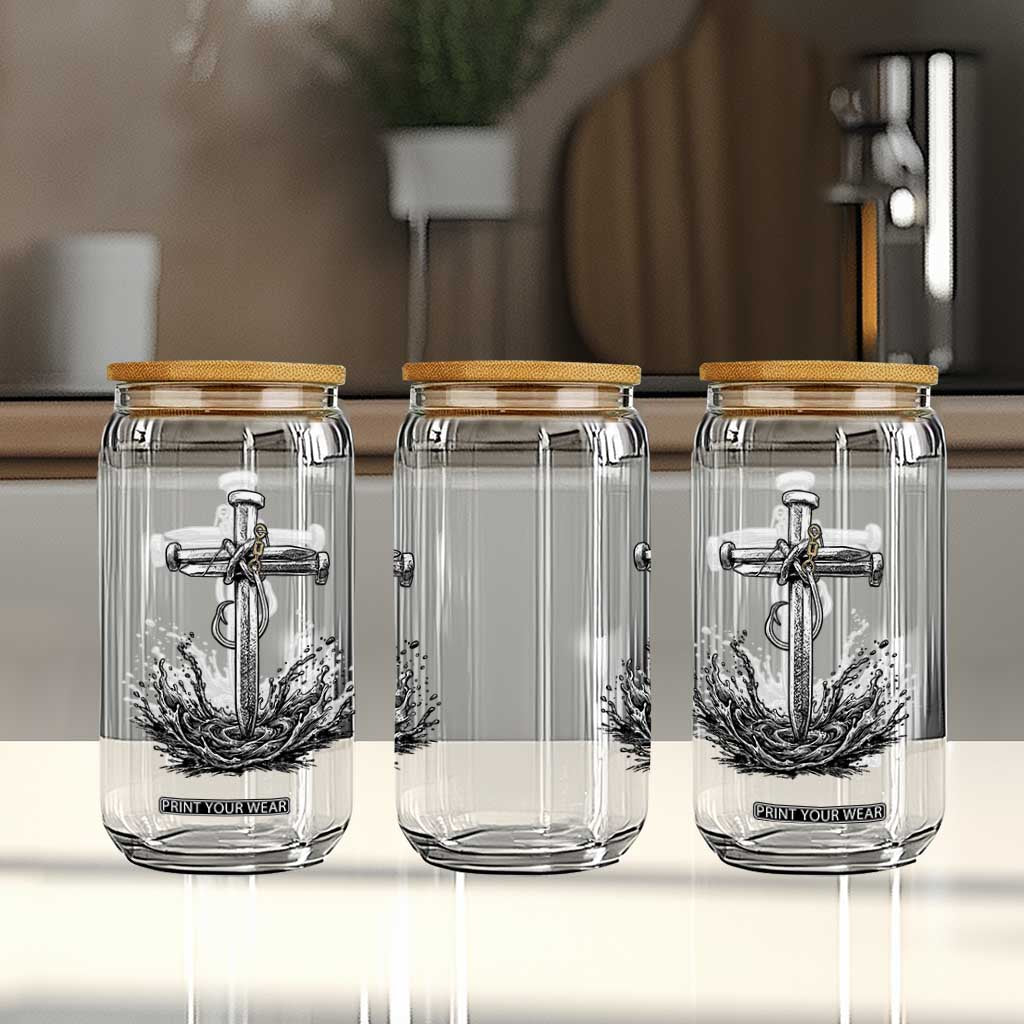 Faith Family Fishing Glass Can Christian Jesus Cross Fathers Day Gift TS12 Print Your Wear