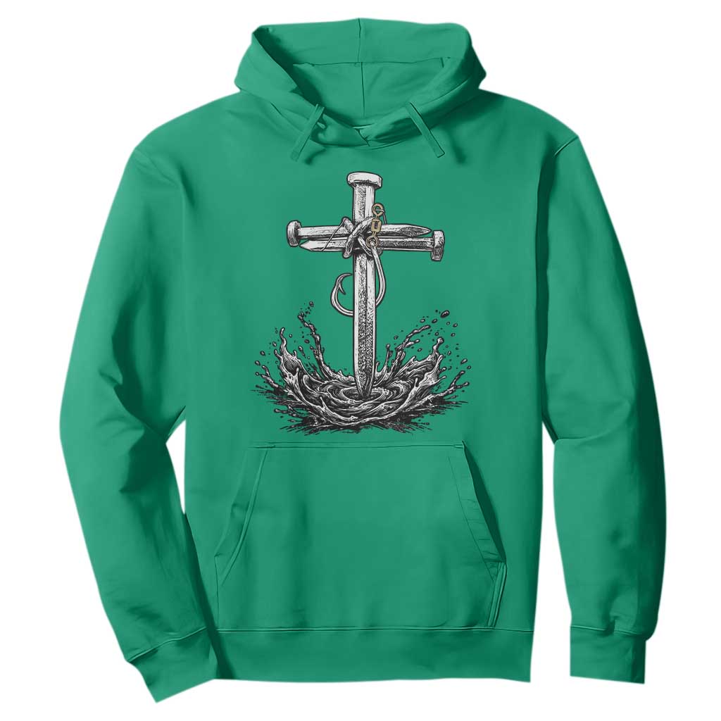 Faith Family Fishing Hoodie Christian Jesus Cross Fathers Day Gift TS12 Irish Green Print Your Wear