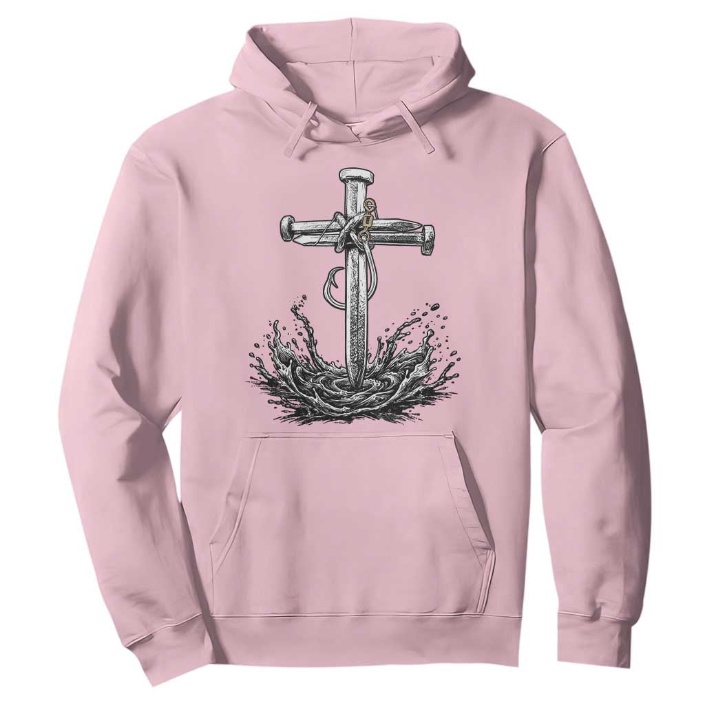 Faith Family Fishing Hoodie Christian Jesus Cross Fathers Day Gift TS12 Light Pink Print Your Wear