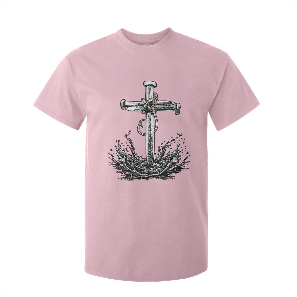 Faith Family Fishing T Shirt For Kid Christian Jesus Cross Fathers Day Gift TS12 Light Pink Print Your Wear