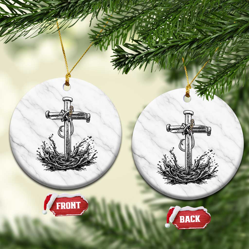 Faith Family Fishing Ceramic Ornament Christian Jesus Cross Fathers Day Gift TS12 1pc White Marble Print Your Wear