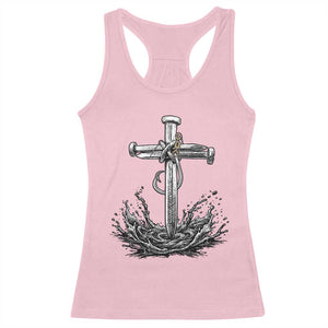 Faith Family Fishing Racerback Tank Top Christian Jesus Cross Fathers Day Gift TS12 Light Pink Print Your Wear