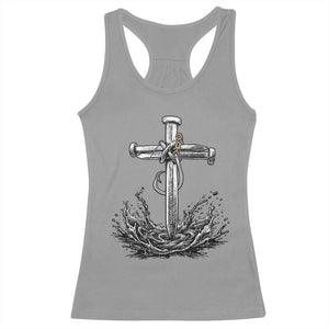 Faith Family Fishing Racerback Tank Top Christian Jesus Cross Fathers Day Gift TS12 Sport Gray Print Your Wear