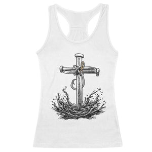 Faith Family Fishing Racerback Tank Top Christian Jesus Cross Fathers Day Gift TS12 White Print Your Wear