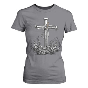 Faith Family Fishing T Shirt For Women Christian Jesus Cross Fathers Day Gift TS12 Charcoal Print Your Wear