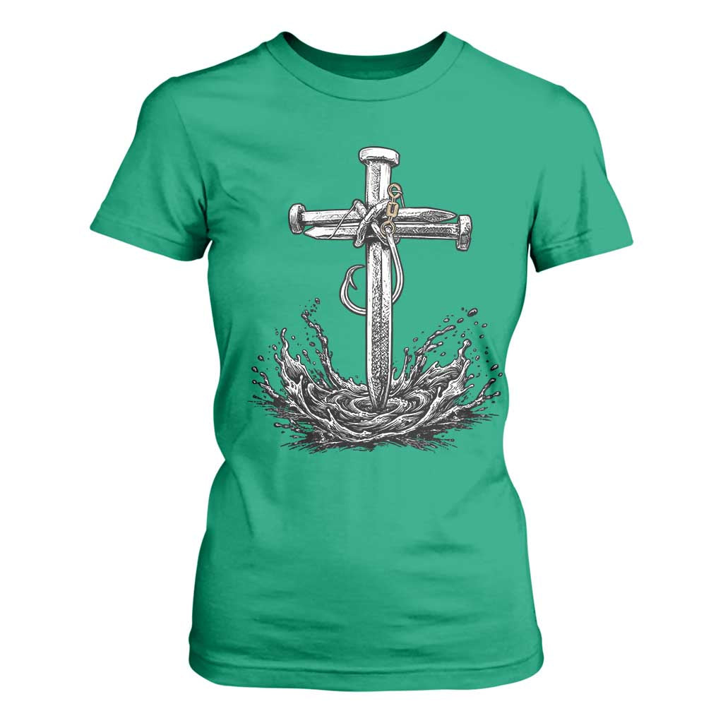 Faith Family Fishing T Shirt For Women Christian Jesus Cross Fathers Day Gift TS12 Irish Green Print Your Wear