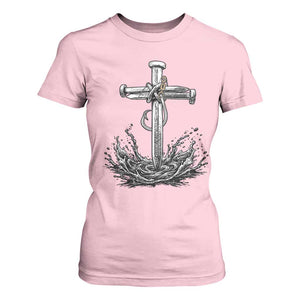 Faith Family Fishing T Shirt For Women Christian Jesus Cross Fathers Day Gift TS12 Light Pink Print Your Wear