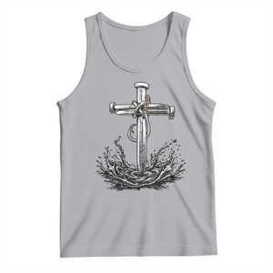 Faith Family Fishing Tank Top Christian Jesus Cross Fathers Day Gift TS12 Athletic Heather Print Your Wear