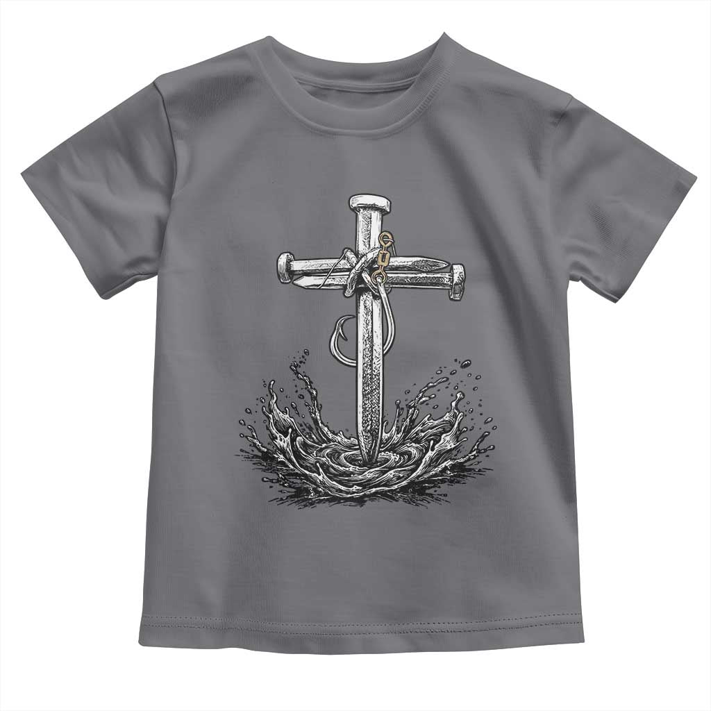 Faith Family Fishing Toddler T Shirt Christian Jesus Cross Fathers Day Gift TS12 Charcoal Print Your Wear