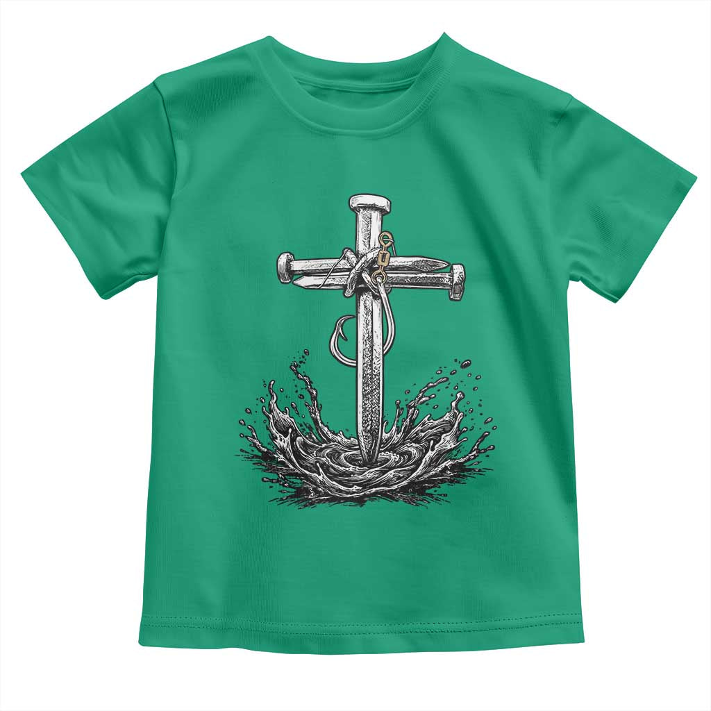 Faith Family Fishing Toddler T Shirt Christian Jesus Cross Fathers Day Gift TS12 Irish Green Print Your Wear