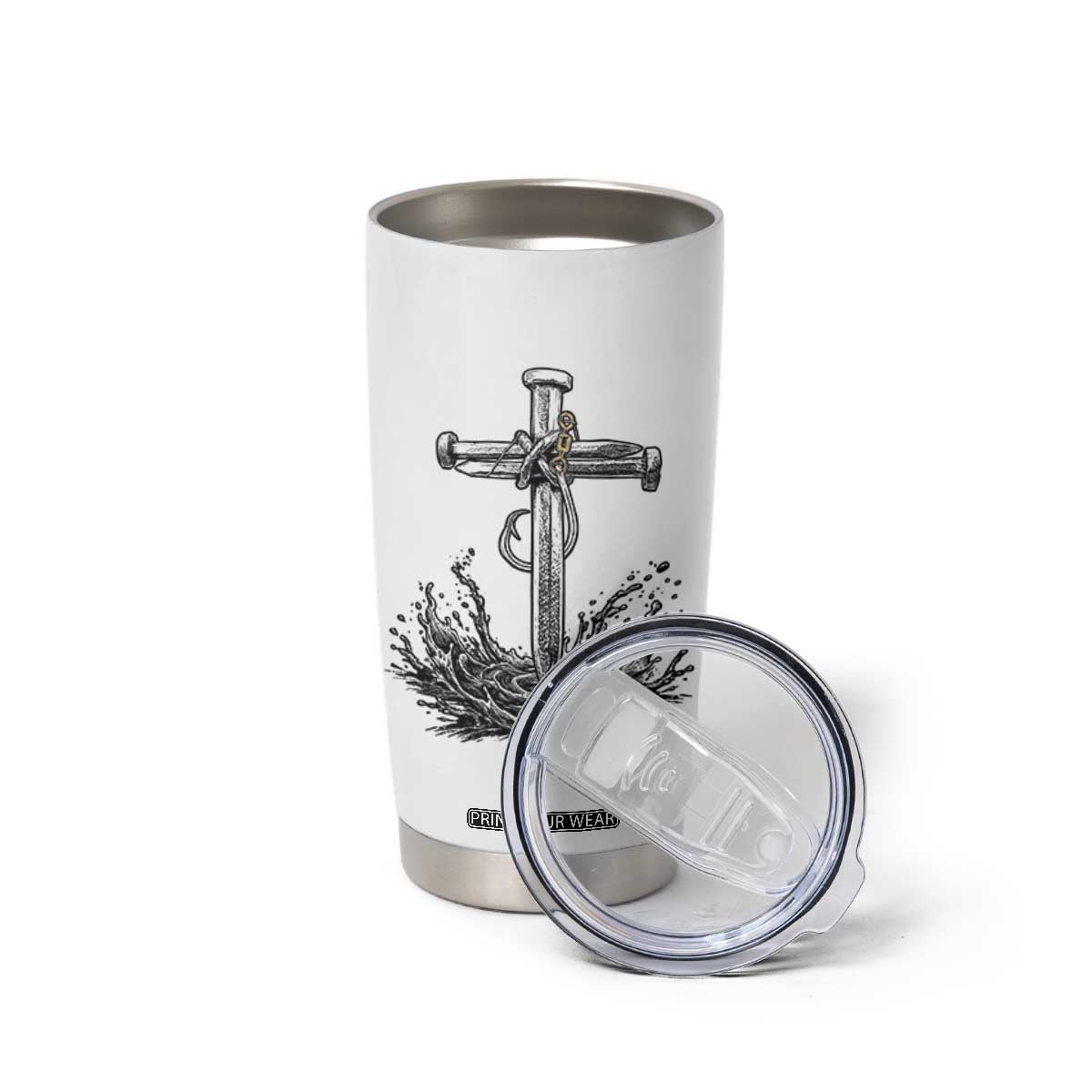 Faith Family Fishing Tumbler Cup Christian Jesus Cross Fathers Day Gift TS12 Print Your Wear