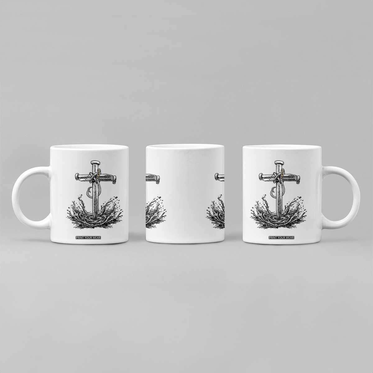 Faith Family Fishing Coffee Mug Christian Jesus Cross Fathers Day Gift TS12 Print Your Wear